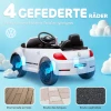 Aiyaplay Kinder Elektrische Auto 12v Kinderwagen Met 2,4g Afstandsbediening, Muziek, Claxon, Elektrisch Voertuig Met Led Lichten, Usb/mp3 Aansluiting, 3 5 Km/u, Voor Kinderen 3 5 Jaar, Wit 9