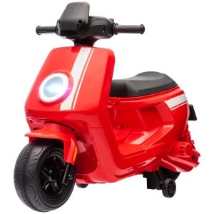 Aiyaplay Kinder Elektrische Motorfiets, 6v Kinderfiets Met Koplamp, Muziek, Voor En Achteruitversnelling, Trainingswielen, 1,5 3 Km/u, Elektrische Motorfiets Voor 1,5 3 Jaar Kinderen, Rood 1