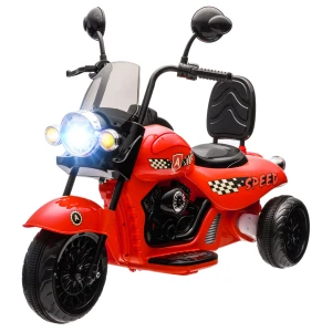 Aiyaplay Kinder Elektrische Motorfiets, 6v Kinderfiets Met Muziek, Kinderrijtuig Met Led Koplamp, 3 5 Km/u, Voor Kinderen Van 3 6 Jaar, Max. 25 Kg, Rood 1