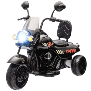 Aiyaplay Kinder Elektrische Motorfiets, 6v Kinderfiets Met Muziek, Kinderrijtuig Met Led Koplamp, 3 5 Km/u, Voor Kinderen Van 3 6 Jaar, Max. 25 Kg, Zwart 1