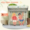 Aiyaplay Kinder Hollywoodschaukel 2 Zits Kinderschaukel Met Verstelbaar Zonnedak, Veiligheidsgordel Tuinschommel Voor 3 6 Jaar Oude Kinderen Wit 110 X 74 X 113 Cm 8