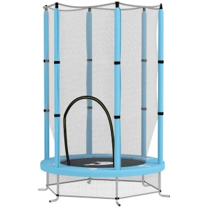 Aiyaplay Kinder Trampoline Ø140 Cm, Indoor Trampoline Met Veiligheidsnet Randafdekking Rubberen Touw, Kindertrampoline Met Deur Met Rits, Inktvis Patroon, Voor Kinderen 3 6 Jaar Lichtblauw 1