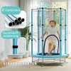 Aiyaplay Kinder Trampoline Ø140 Cm, Indoor Trampoline Met Veiligheidsnet Randafdekking Rubberen Touw, Kindertrampoline Met Deur Met Rits, Inktvis Patroon, Voor Kinderen 3 6 Jaar Lichtblauw 5