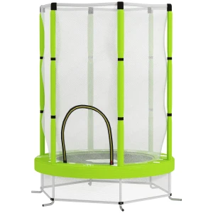 Aiyaplay Kinder Trampoline Ø140 Cm, Indoor Trampoline Met Veiligheidsnet Randbekleding Rubberen Touw, Kindertrampoline Met Deur Met Rits, Wolken Patroon, Voor Kinderen 3 6 Jaar Groen 1