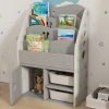 Aiyaplay Kinderkamerrek Kinderrek Met 2 Opbergdozen, 4 Verdiepingen, Opbergrek Speelgoed Organizer Voor Speelkamer, Slaapkamer Lichtgrijs 67 X 29 X 98 Cm 10