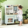 Aiyaplay Kinderkeuken Speelkeuken Met Magnetron, Fornuis, Oven En Keukenaccessoires, Poppenkeuken Met Opbergruimte Voor Kinderen Van 3+ Jaar, Blauw 2