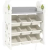 Aiyaplay Kinderrek 4 Laags Speelgoedrek Met 9 Verwijderbare Dozen, Opslag, Haken, Kinderkamerrek Voor Kleuterschool, Speelkamer, 77 X 42 X 94 Cm, Crèmewit 1