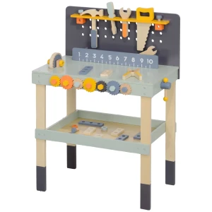 Aiyaplay Kinderwerkbank Met Gereedschap En Accessoires, Werkbank Met Schroevendraaier En Sleutel, Tang, Speelgoed Voor Kinderen Van 3 6 Jaar, 58 X 31 X 77,5 Cm Lichtblauw 1