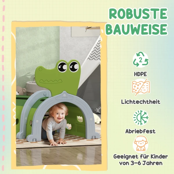 Aiyaplay Kruiptunnel Voor Kinderen, Speeltunnel 194 Cm, In Cartoon Krokodil, Tunnel Kinderen, Voor Kinderen 3 6 Jaar, Kunststof, Indoor Outdoor, Groen 6