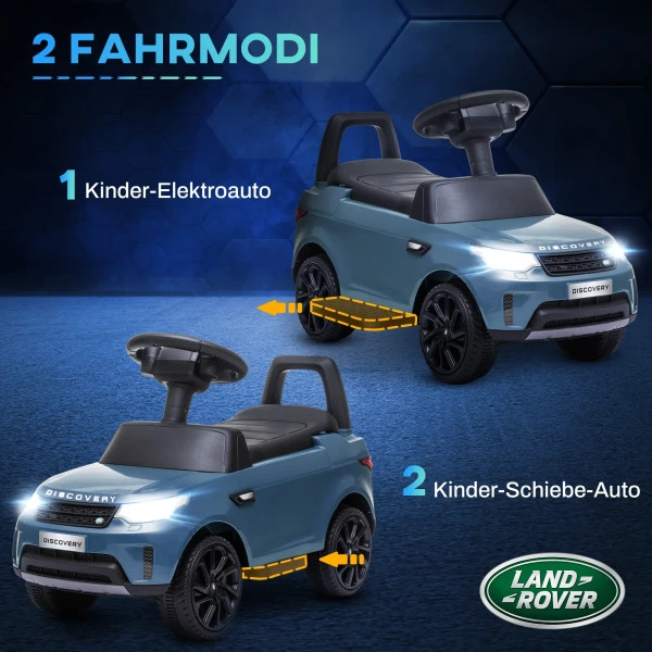 Aiyaplay Land Rover Kinder Elektrische Auto 2 In 1 6v Kinderwagen Met Glijmodus, Muziek, Claxon, Elektrisch Voertuig, Glijauto, Glijdend Voertuig Met Koplampen, 3 Km/u, Voor 1,5 5 Jaar Oude Kinderen, Lichtblauw 5