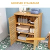 Badkamerkast Bijzetkast Met 2 Lamellendeuren, 2 Binnenplanken, Bamboe Opbergkast Voor Badkamer, Woonkamer 68 X 32 X 86 Cm Natuur 5