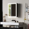 Badkamerspiegelkast, Badkamerkast Met Led Verlichting, Anti Condens, Hangende Kast Met 3 Lichtkleuren, Geheugenfunctie Voor Badkamer, Zwart, 50 X 12,8 X 70 Cm 10