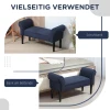 Bedbank, Gestoffeerde Bank, Zitbank, Gangbank Voor Slaapkamer, Tot 130 Kg Belastbaar, Zeildoek, Blauw, 102 X 36 X 51 Cm 6