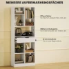 Boekenkast Staande Kast Met 9 Planken, 1 Lade, Opbergkast Met Anti Kantelbeveiliging, Kantoorrek Voor Woonkamer, Kantoor, 60 X 26 X 158 Cm, Wit 5