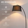 Bogenlamp Staande Lamp Arc Moderne Bogenlamp Van Metaal Staande Lamp Metaal Linnen Zwart 5