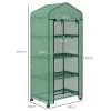 Broeikas Met Rol, Broeikas Met 4 Planken, Folie Broeikas Met Stalen Frame, Voor Tuin, Balkon 69 X 50 X 165 Cm, Groen 4