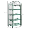 Broeikas Met Rol, Broeikas Met 4 Planken, Folie Broeikas Met Stalen Frame, Voor Tuin, Balkon 69 X 50 X 165 Cm, Groen 4