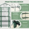 Broeikas Met Rol, Broeikas Met 4 Planken, Folie Broeikas Met Stalen Frame, Voor Tuin, Balkon 69 X 50 X 165 Cm, Groen 7