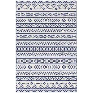 Buiten Tapijt Robuust Weerbestendig Buitentapijt, Tapijt Met Boho Stijl, Buitentapijt Voor Woonkamer Balkon Tuin Terras Badkamer Hal Keuken, 182 X 274 Cm Blauw+wit 1