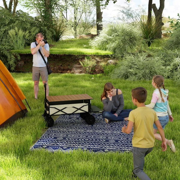 Buiten Tapijt Robuust Weerbestendig Buitentapijt, Tapijt Met Boho Stijl, Buitentapijt Voor Woonkamer Balkon Tuin Terras Badkamer Hal Keuken, 182 X 274 Cm Blauw+wit 2