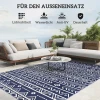 Buiten Tapijt Robuust Weerbestendig Buitentapijt, Tapijt Met Boho Stijl, Buitentapijt Voor Woonkamer Balkon Tuin Terras Badkamer Hal Keuken, 182 X 274 Cm Blauw+wit 7