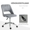 Bureaustoel, In Hoogte Verstelbare Thuiskantoor Stoel Zonder Armleuningen, Draaibare Bureaustoel Met Fluwelen Look, Ergonomische Make Up Stoel Voor Slaapkamer, Studeerkamer, Donkergrijs 5