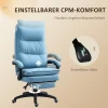 Bureaustoel Met Massagefunctie, Ergonomische Bureaustoel Met Lig & Draaifunctie, In Hoogte Verstelbare Computerstoel Met Voetensteun, Afstandsbediening En Timer, Blauw 7