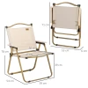 Campingstoel 2 Delige Set Opvouwbare Tuinstoel Met Stalen Frame, Houtlook, Klapstoel Voor Zwembad, Strand, Oxford, Khaki 4