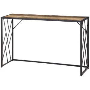 Console Tafel, Gangtafel Met Stalen Poten, Bijzettafel In Industriële Stijl, Decoratieve Tafel Voor Hal, Voor Gang Ingang Kantoor, Staal, 120 X 35 X 75 Cm Bruin 1