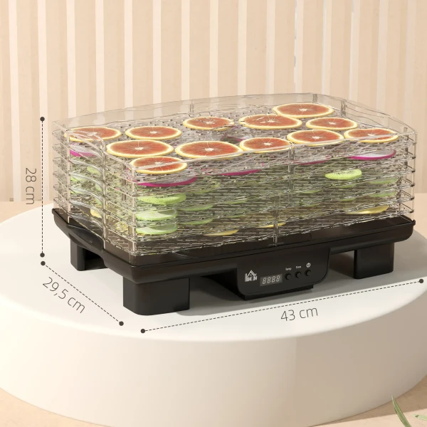 Droogautomaat Met 6 In Hoogte Verstelbare Legplanken, 550 W, 40 70°c, 48 Uur Timer, Dehydrator Voor Vlees, Fruit, Groenten, Bloemen, Zwart 4