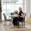 Eetkamerstoelen 4 Delige Set Keukenstoel Met Rugleuning, Fluweel Look, Fauteuil Gestoffeerde Stoel Stoelen Met Metalen Poten Voor Eettafel, Donkergrijs 5