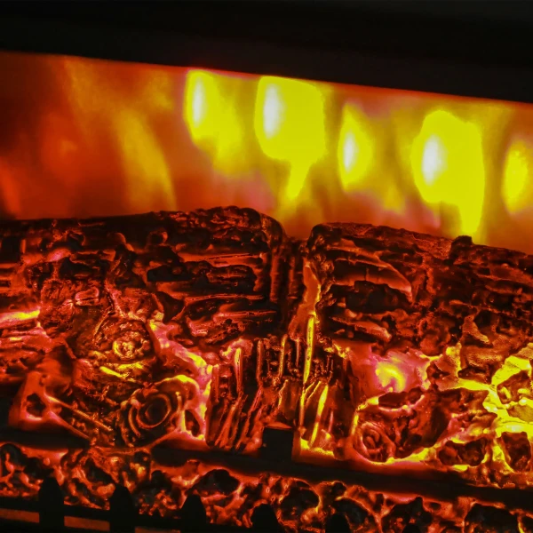 Elektrische Haard Met Verwarming, Led Vlam Effect, 1800 W Staande Haard Met Laag Geluidsniveau, Oververhittingsbeveiliging Voor Woonkamer, Slaapkamer, Zwart 8