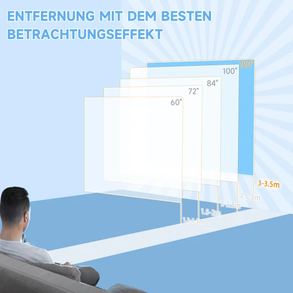 Elektrische Projectiescherm 266 X 149 Cm 16:9 Met Afstandsbediening Voor Thuisbioscoop & Presentaties, Metaal, Wit 7