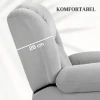 Elektrische Tv Fauteuil Met Opsta Hulp, Relaxfauteuil Met Massage / Verwarmings /ligfunctie, Tv Fauteuil Met Bekerhouder, Opslagruimte, Usb Aansluitingen En Afstandsbediening, Fluweel, Lichtgrijs 8