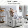 Elektrische Tv Fauteuil Met Opsta Hulp, Relaxfauteuil Met Massage / Verwarmings /ligfunctie, Tv Fauteuil Met Bekerhouder, Opslagruimte, Usb Aansluitingen En Afstandsbediening, Fluweel, Lichtgrijs 9