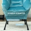 Fauteuil Woonkamer Loungestoel Gestoffeerde Relaxstoel Met Zijvak, Stalen Poten Gestoffeerde Stoel Met Fluweeluitstraling, Enkele Stoel Voor Slaapkamer, Blauw 7