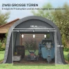 Folieapparatenhuis 3x3m Apparatenhuis Met Uv Bescherming, Waterafstotend, Staal, Pe, Grijs, Met Twee Roldeuren 7