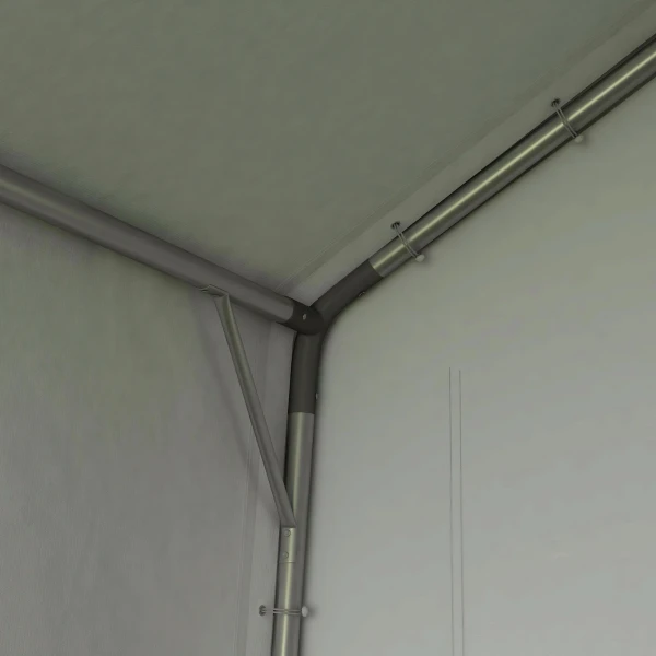 Garage Tent, 2,1 X 3,6 X 2,35 M Opslagtent Met Uv Bescherming, Ritssluitingdeur, Waterafstotende Foliegarage Voor Motorfiets, Tuingereedschap, Donkergrijs 9