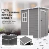 Gereedschapshuis 1,54m³, Tuinhuis Met Lessenaarsdak, 122 X 149 X 192/177 Cm, Gereedschapsschuur Met Afsluitbare Deur, Venster, Fietsgarage, Tuinkast Van Aluminium, Voor Achtertuin, Tuin, Grijs 5