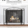 Haardveiligheidshek, Opvouwbaar Haardscherm Met 3 Panelen, Ovenveiligheidshek, Vonkenscherm Voor Woonkamer, Staal, 105 X 80,5 Cm, Zwart 5