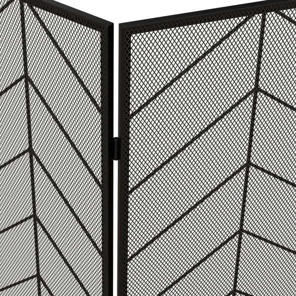 Haardveiligheidshek, Opvouwbaar Haardscherm Met 3 Panelen, Ovenveiligheidshek, Vonkenscherm Voor Woonkamer, Staal, 135 X 85 Cm, Zwart 10