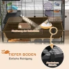 Hamsterkooi Knaagdierkooi Met Wielen, Buizen, Opbergruimte, Hellingen, Loopwiel, Voerbak, Waterfles, Cavia Kooi Voor Gerbils, Syrische Hamsters, Zwart 7