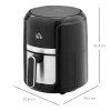 Heteluchtfriteuse 4l Airfryer Met 12 Programma's, 60 Min Timer, Anti Aanbaklaag Mand, 1300w Friteuse Zonder Olie, Met Oververhittingsbeveiliging, Led Touch Display, Zwart 4