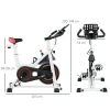 Hometrainer Fiets Indoor Fitnessfiets Met Lcd Display, Verstelbare Zitting, Wielen & Bekerhouder, Staal, Wit 4