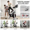 Hometrainer Fiets Indoor Fitnessfiets Met Lcd Display, Verstelbare Zitting, Wielen & Bekerhouder, Staal, Wit 7