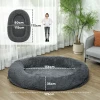 Hondenbed Kattenbed Met Wasbare Hoezen, Handvat, Knusse Hondenkussens Voor Honden En Mensen, Antislip, Pluche, Donkergrijs 4