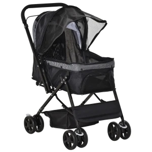 Hondenbuggy Hondenwagen Buggy Voor Kleine Honden En Katten Huisdierwagen Pet Stroller Kattenbuggy Oxford Zwart 76,5 X 52 X 95 Cm 1