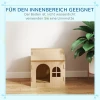 Hondenhok Met Raam, Kattenhuis Met Schattig Pootjes Ontwerp, Montage Zonder Schroeven, Voor Kleine Honden Onder 4 Kg, Binnen, 49,5 X 41 X 51 Cm, Eiken 9