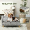 Hondensofa Voor Middelgrote Honden, Hondenbed Met Afneembaar En Wasbaar Kussen, Huisdiersofa Met Houten Poten, Met Verhoogd Ontwerp, 15 Kg, Lichtgrijs 7