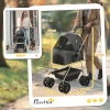 Hondenwagen 3 In 1 Hondenbuggy Opvouwbare Hondenbox, Inklapbare Transporttas Met Drankhouder, Honden Buggy, Kattenwagen Met 360° Wielen Kattenbuggy Voor Mini Honden Onder 4 Kg, Grijs 4